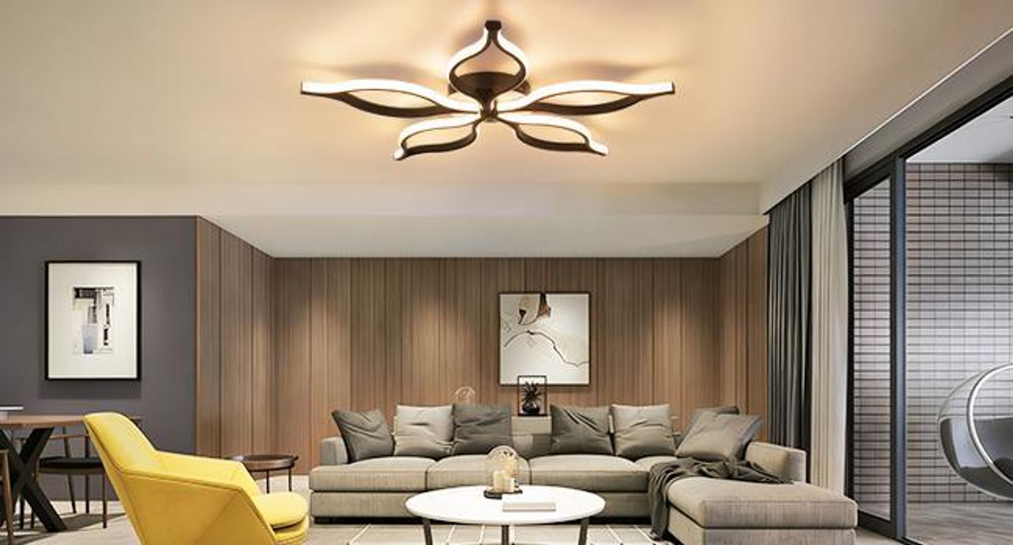 ZMH LED stropné svietidlo Obývacia izba Stropné svietidlo 80 cm Obývacia izba Svietidlo 75 W Čierne Veľké Stmievateľné 3000-6500 K Nočné osvetlenie Spálňa Svietidlo pre jedáleň