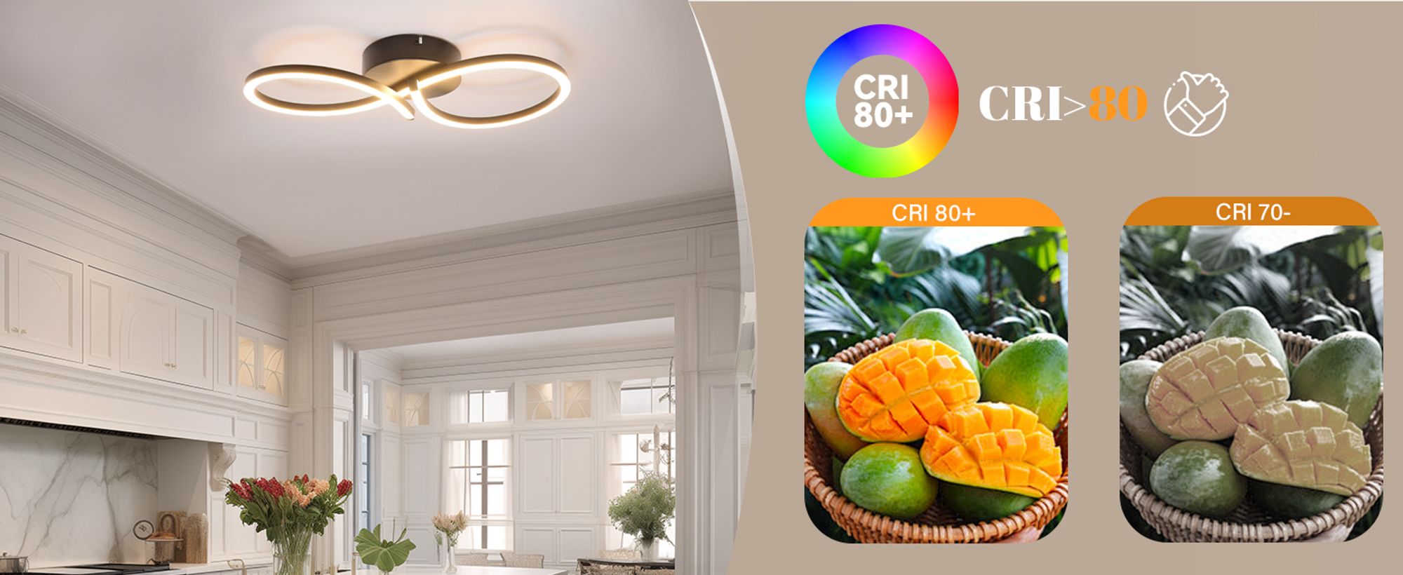 ZMH Deckenlampe LED Deckenleuchte Wohnzimmer  24W Wohnzimmerlampe Modern Kreative Design Schwarz Küchenlampe 3000K Warmweiß Schlafzimmerlampe Flur Metall Deckenleuchten für Küche Büro