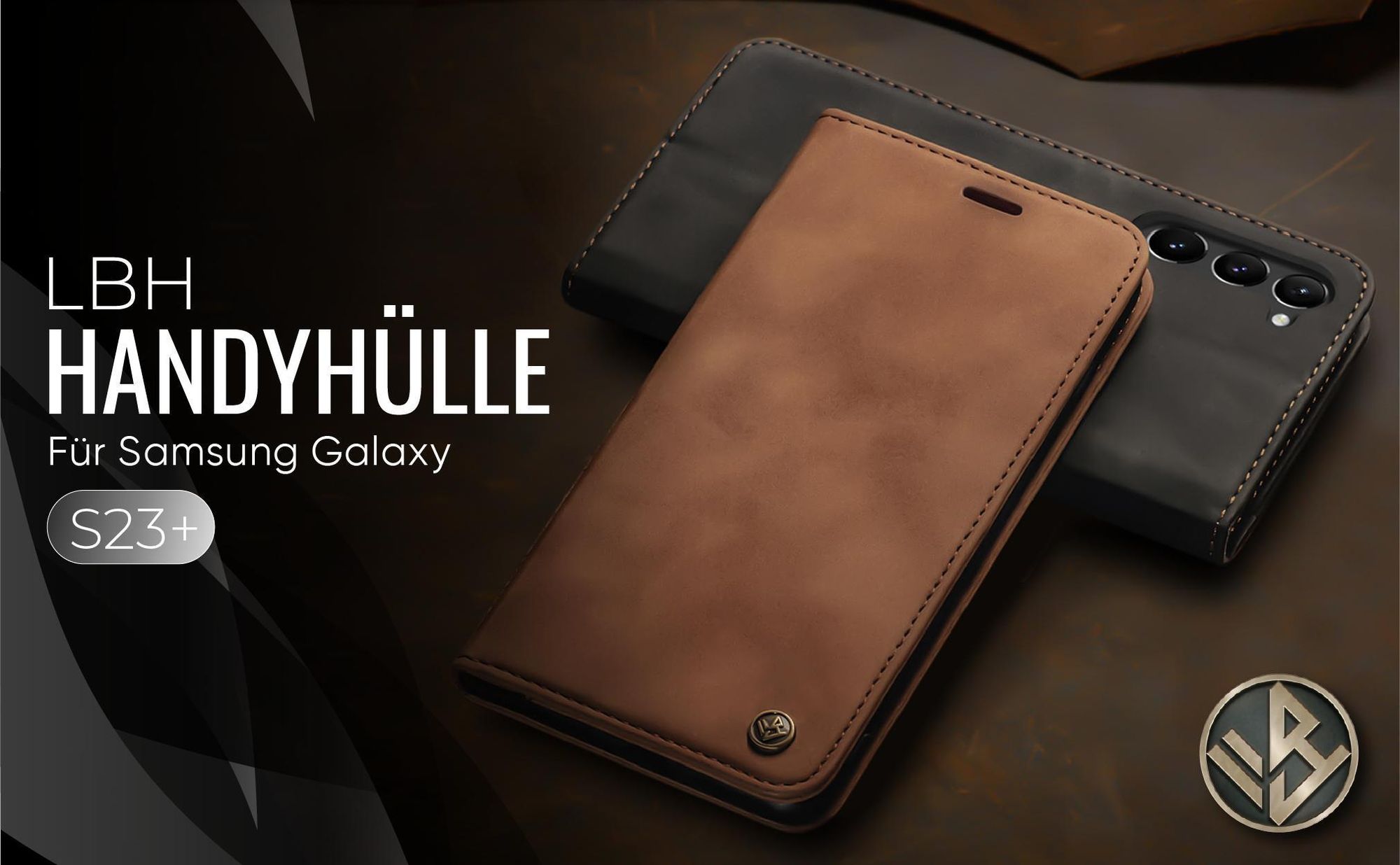 Hochwertige Klapphülle für Samsung Galaxy S23+ im klassischen Design