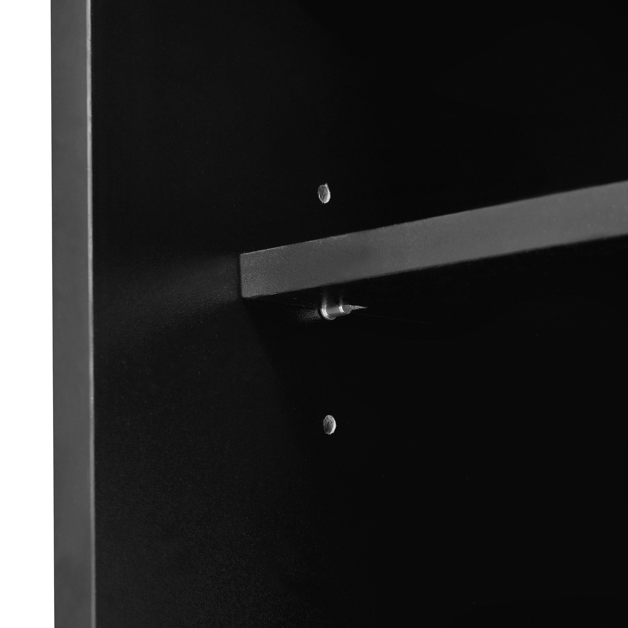 Merax Esstische Bartisch 360°Drehbar, Ausziehbar Reversibel Esszimmertisch Sideboard mit Glastür, Lagerregal, Küchentisch,  Schwarz