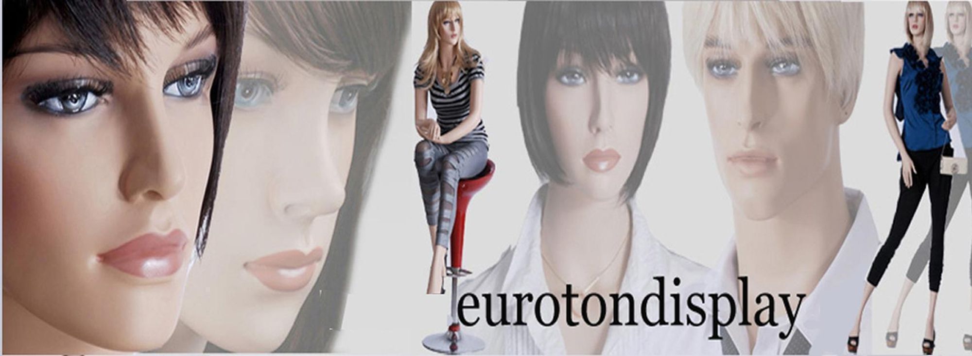 Eurotondisplay  Schaufensterpuppen schönes Gesicht mit echten Wimpern und tadellosem Make-up