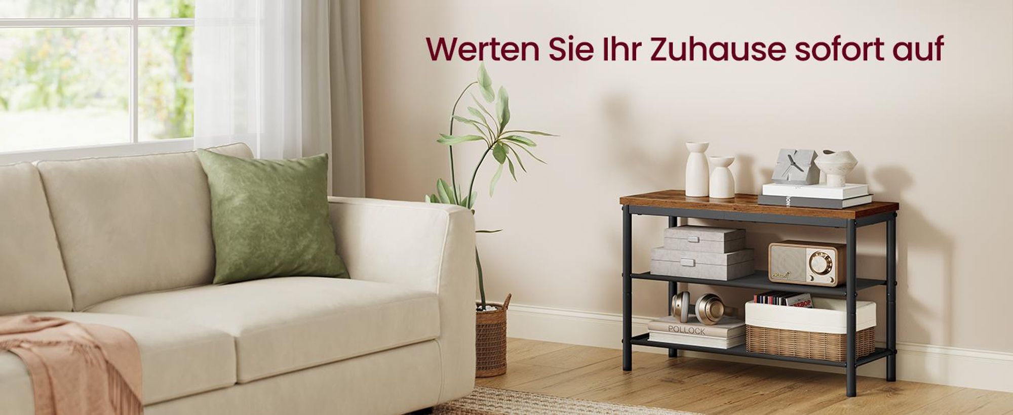 VASAGLE Schuhregal aus Metall mit 3 Ebenen, Schuhablage für Flur, platzsparend, braun-schwarz