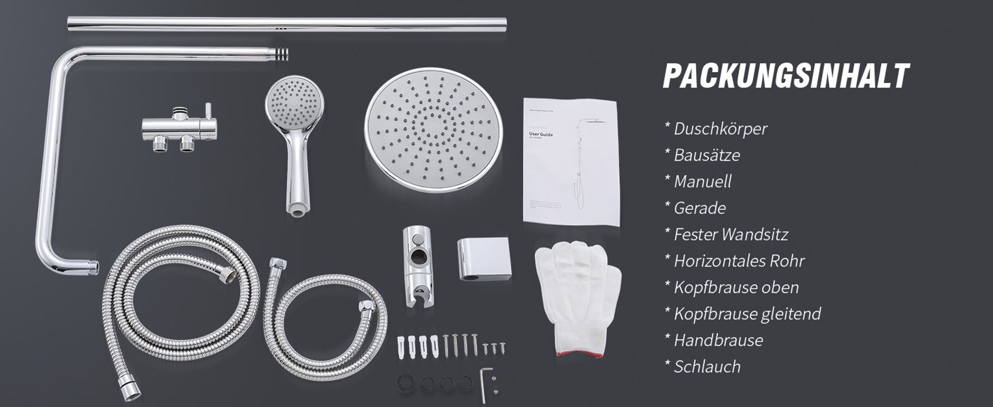 Duschsystem Trennbar, Chrom, Badewannenarmatur HOMELIVE, Duscharmatur, Dusche Handbrause, Edelstahl Duschstange, Regendusche für Bad