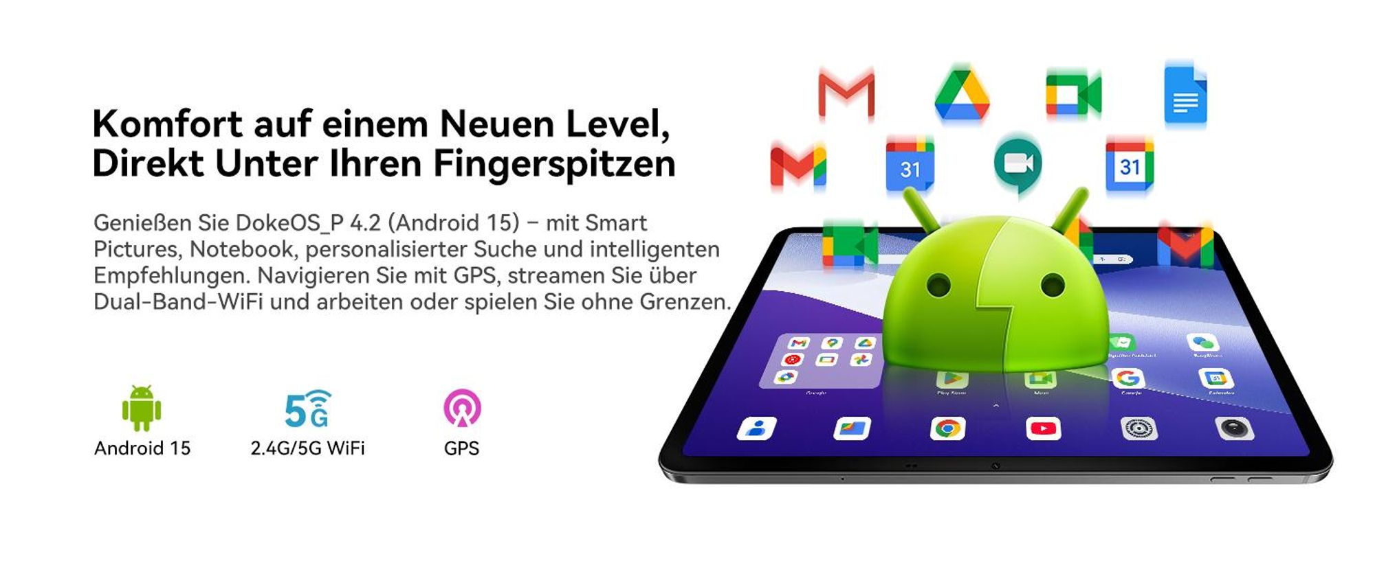 Blackview Link 8 Tablet 12.7", 2K+ IPS Display, 90Hz, Android 15, Gemini AI, 18(6+12)GB RAM+256GB ROM+2TB TF, 8400mAh, PC Mode, Gemini AI