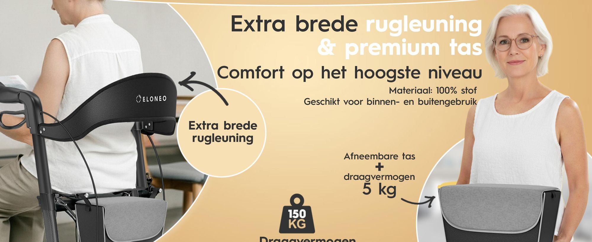 ELONEO Carbon rolstoel, inklapbaar en lichtgewicht, met zitplaats, lichtgewicht reiskruk, ultralicht, grijs - maat M
