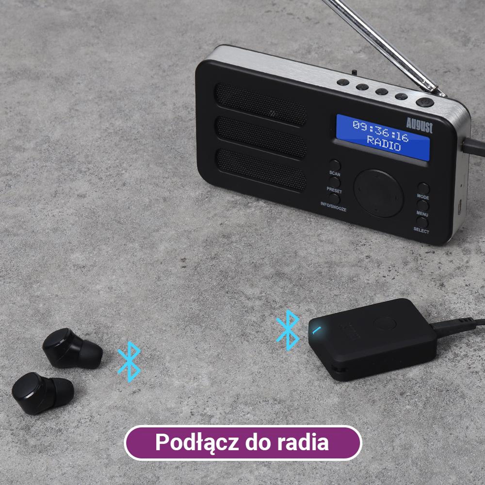 Sierpniowy nadajnik audio Bluetooth MR250B