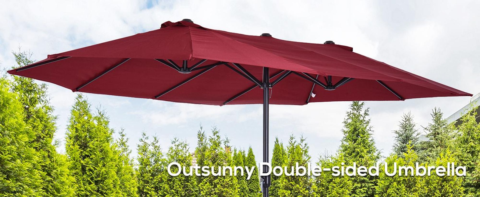 Outsunny parasol z korbą Parasol ogrodowy podwójny 460 x 270 cm