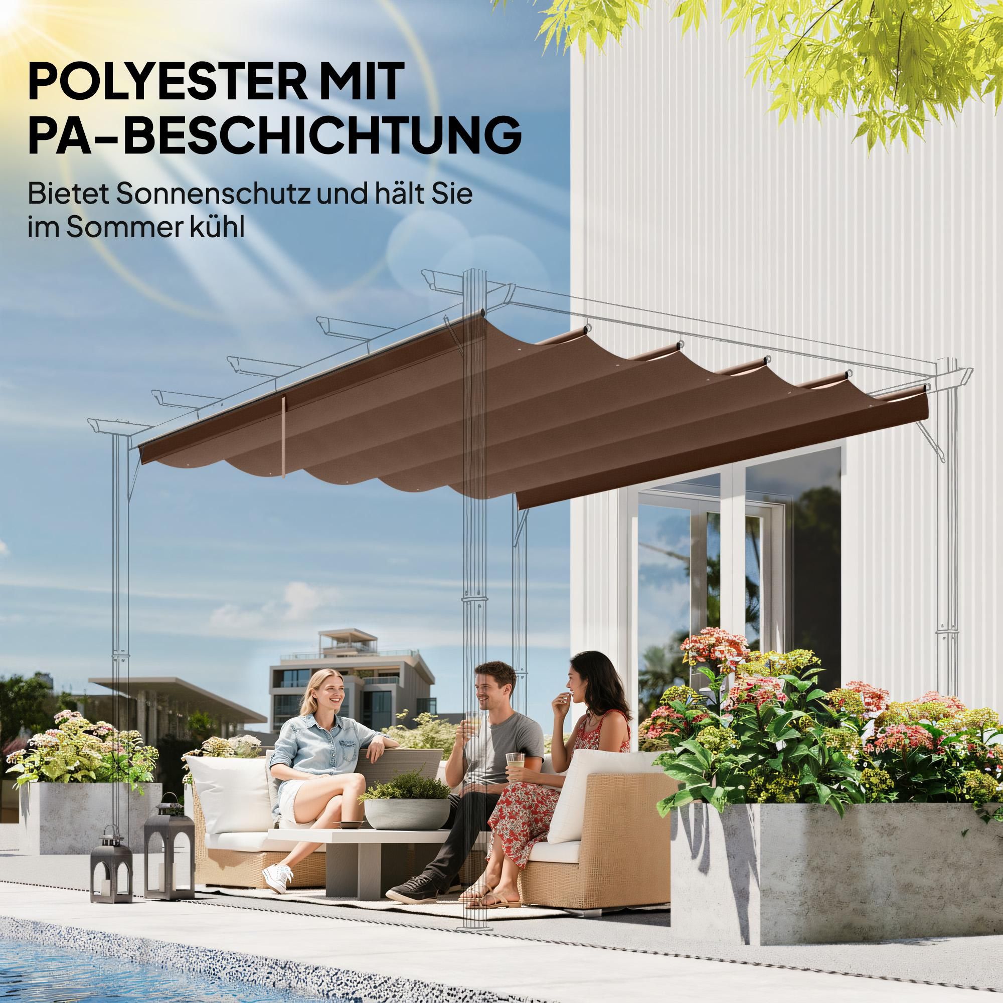 Ersatzplane Gartenpavillon Kaffee
