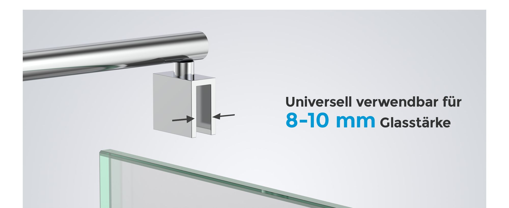 Heilmetz Stabilisator Haltestange Duschwände Stabilisierungsstange Rund Edelstahl Teleskopstange 70-120cm für 8-10mm Walk in Duschwände Stützstange