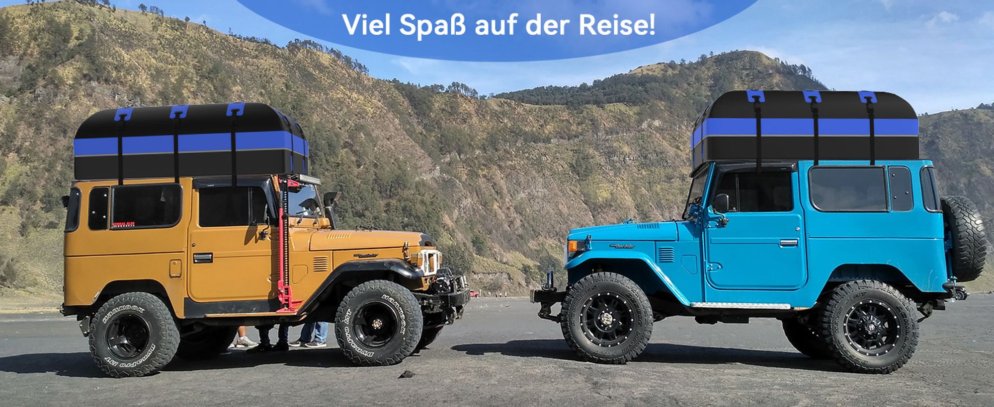 Puluomis 585L Dachbox Auto Dachkoffer Dachtasche , 500D wasserdichte Dachgepäckträger Gepäckbox für Alle Fahrzeuge Blau Schwarz