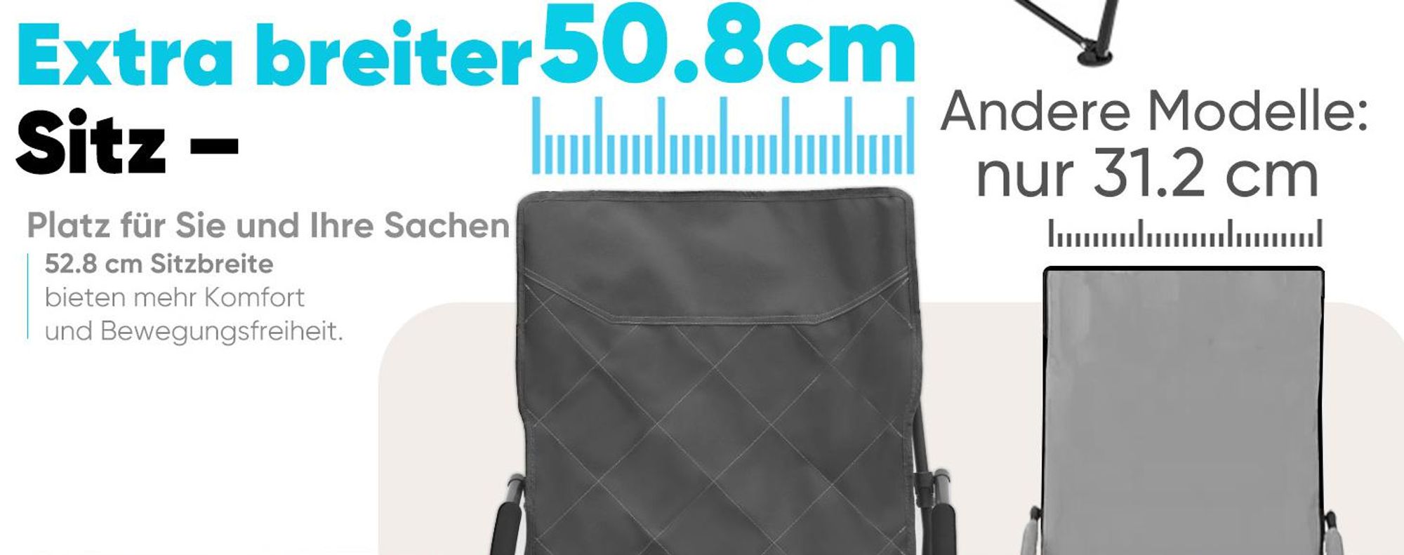 Sekey 2er Set Strandstuhl Faltbar Campingstuhl Leicht Faltstuhl Sonnenstuhl Klappstuhl, Grau