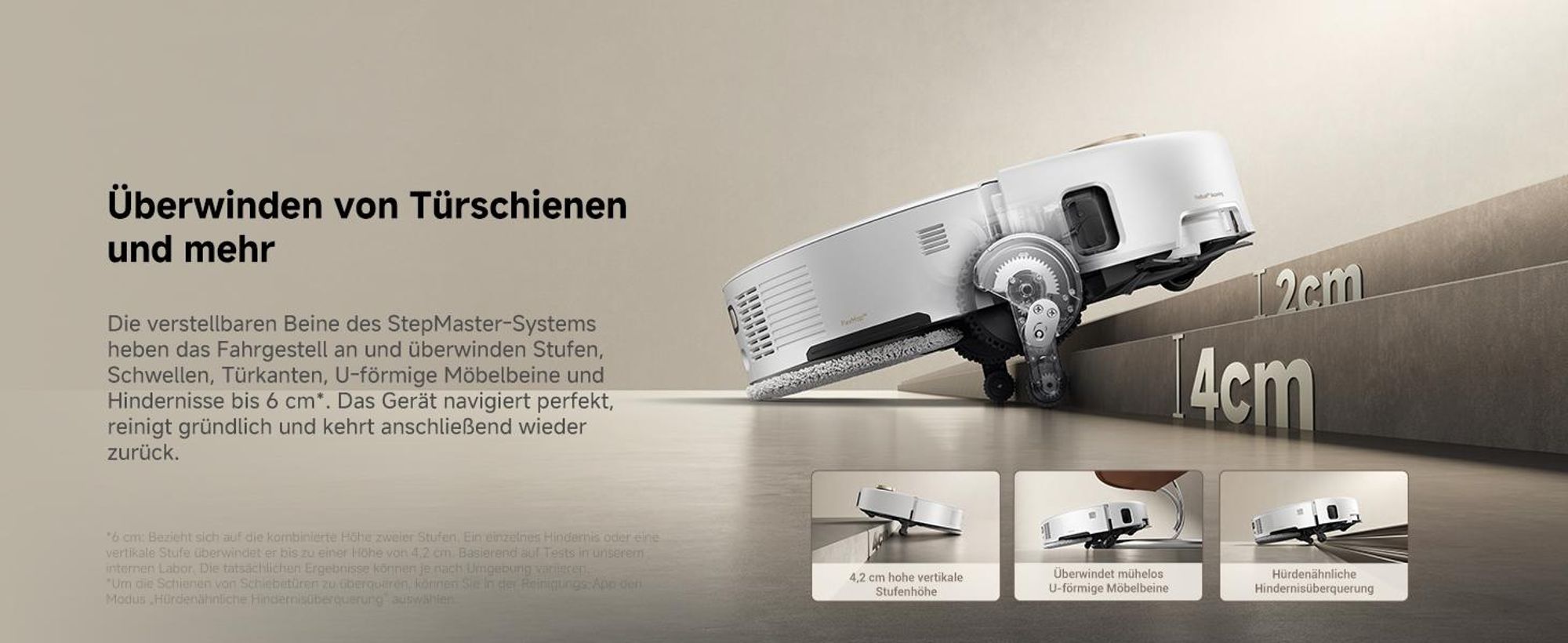 MOVA V50 Ultra Complete Saugroboter mit Wischfunktion 24.000 Pa, Liftable Navigation, Weiß + Extra 1 L Reinigungsflüssigkeit