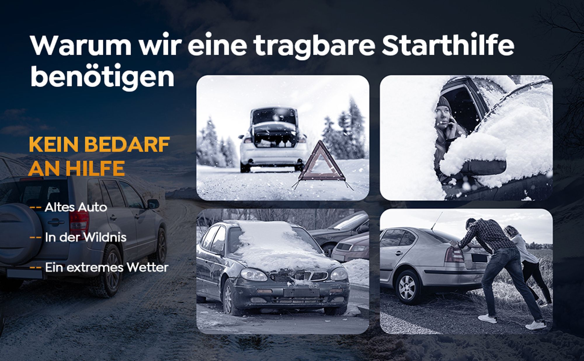 YaberAuto Starthilfe Powerbank 5000A Spitzenstrom 26800mAh Auto Starthilfe mit LCD-Display(Für alle Benzinmotor oder 10,0L Dieselmotoren)