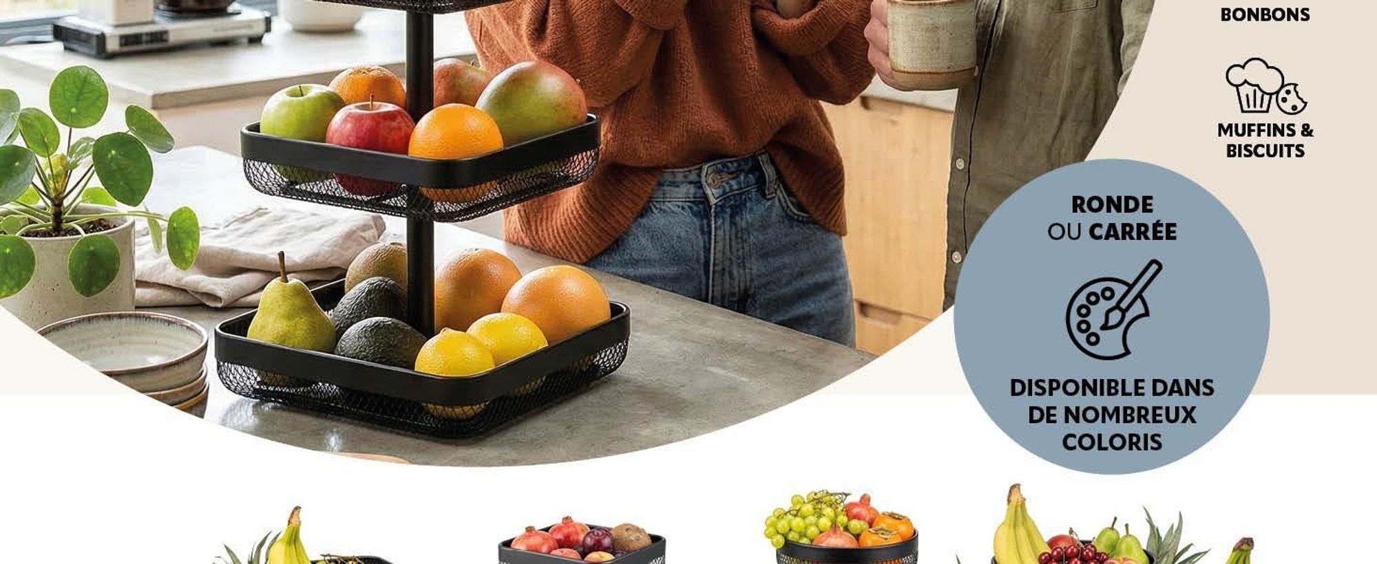 Corbeille de fruits dans la cuisine