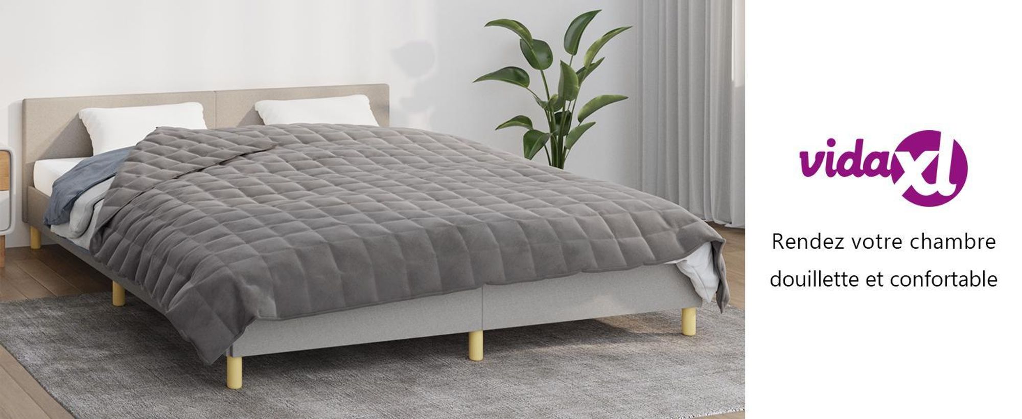 vidaXL Couverture de poids Gris 200x200 cm 9 kg Tissu