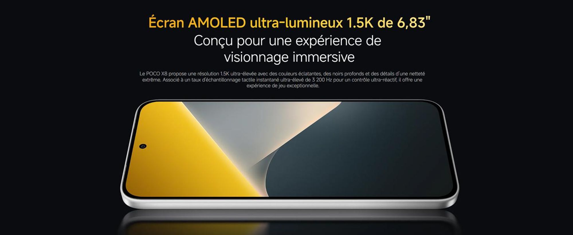 Smartphone Xiaomi Poco X8 5G, 12 + 256 Go, couleur orange, batterie 8340 mAh