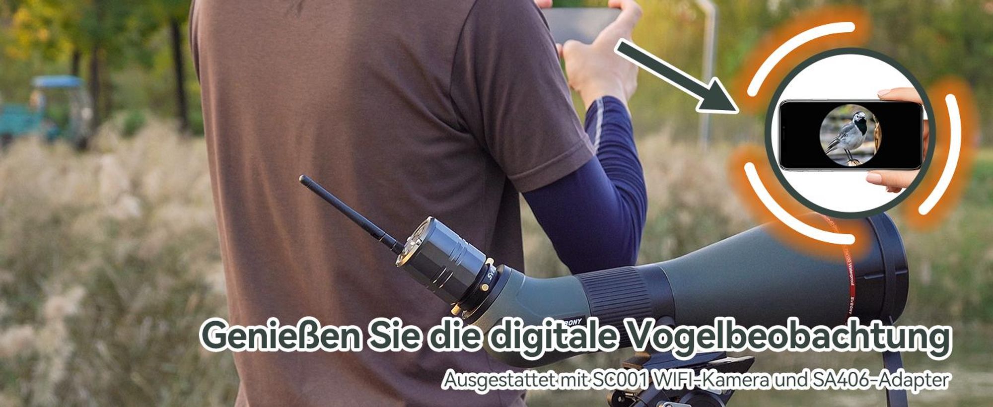 Svbony SA401 APO Spektiv 25-75x100mm, Doppel-ED-Glas, Präziser Fokus, Wasserdichtes Abgewinkeltes Spektrive für die Vogelbeobachtung