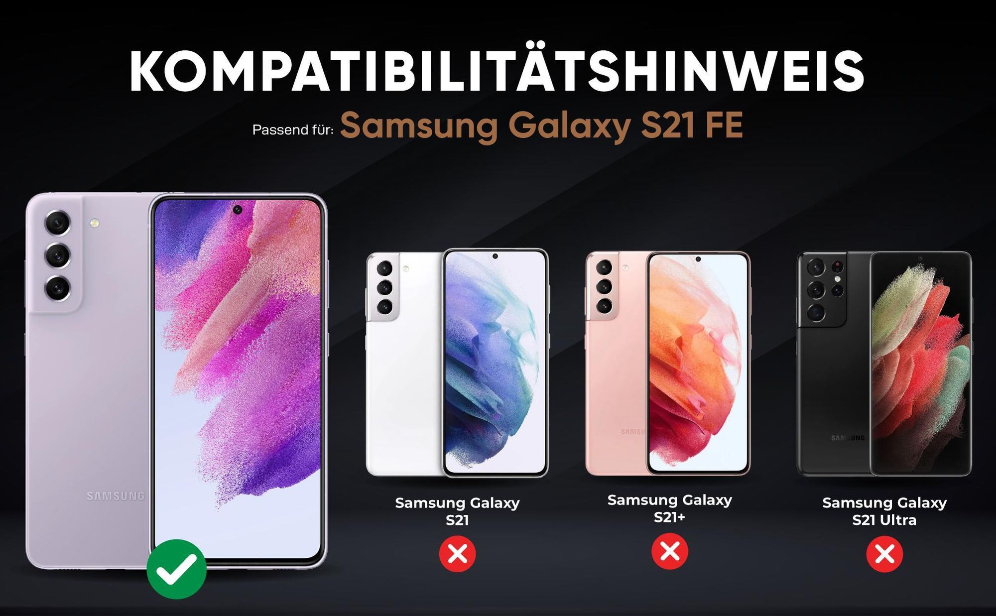 Kompatibilitätshinweise Hülle für Samsung Galaxy S21 FE
