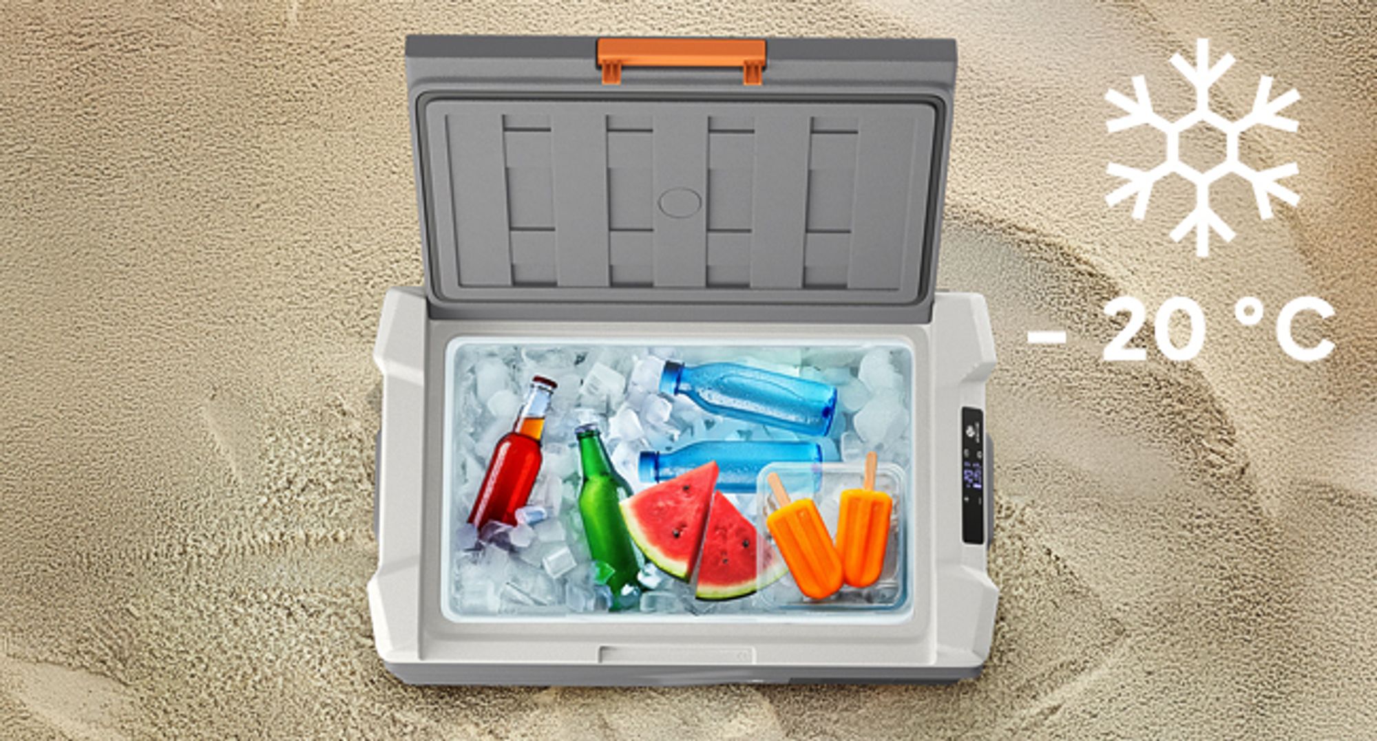 PEME Quest 30 Kompressor Kühlbox 27L - Autokühlschrank Elektrische Gefrierbox 12V 230V LKW Wohnmobil Auto Camping Mini Kühlschrank Reise App USB -20°C