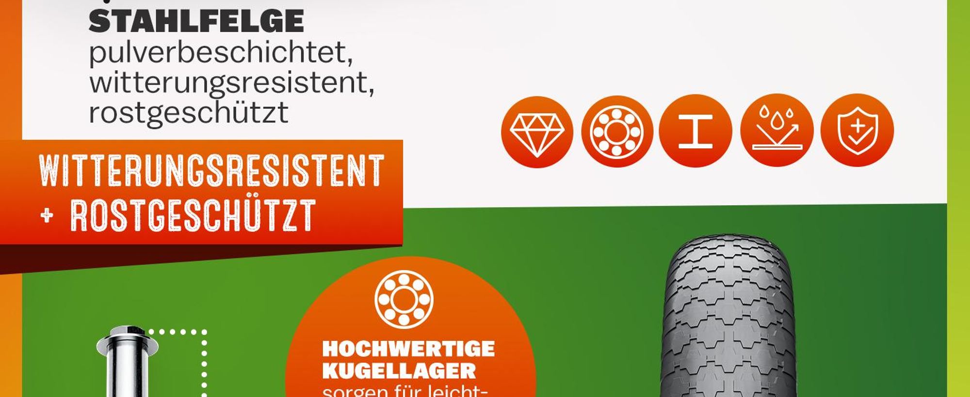 GARDEBRUK® Schubkarrenrad Luftbereifung