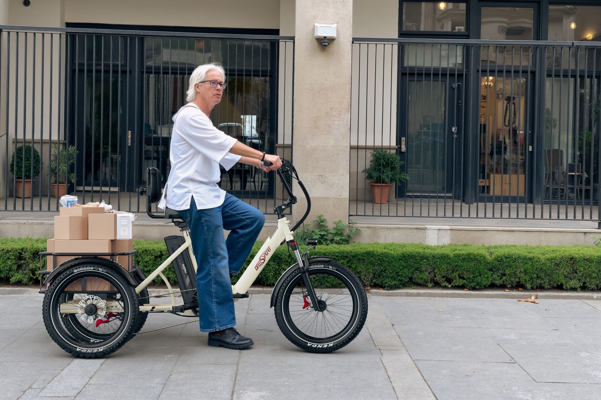 20 Zoll*3.0 Elektro-Dreirad 18Ah MIT Korb E-Bike Lastenfahrrad E-Bike Klappräder Bafang Motor Aluminium 180KG Drehmomentsensor Rückwärtsfahfunktion