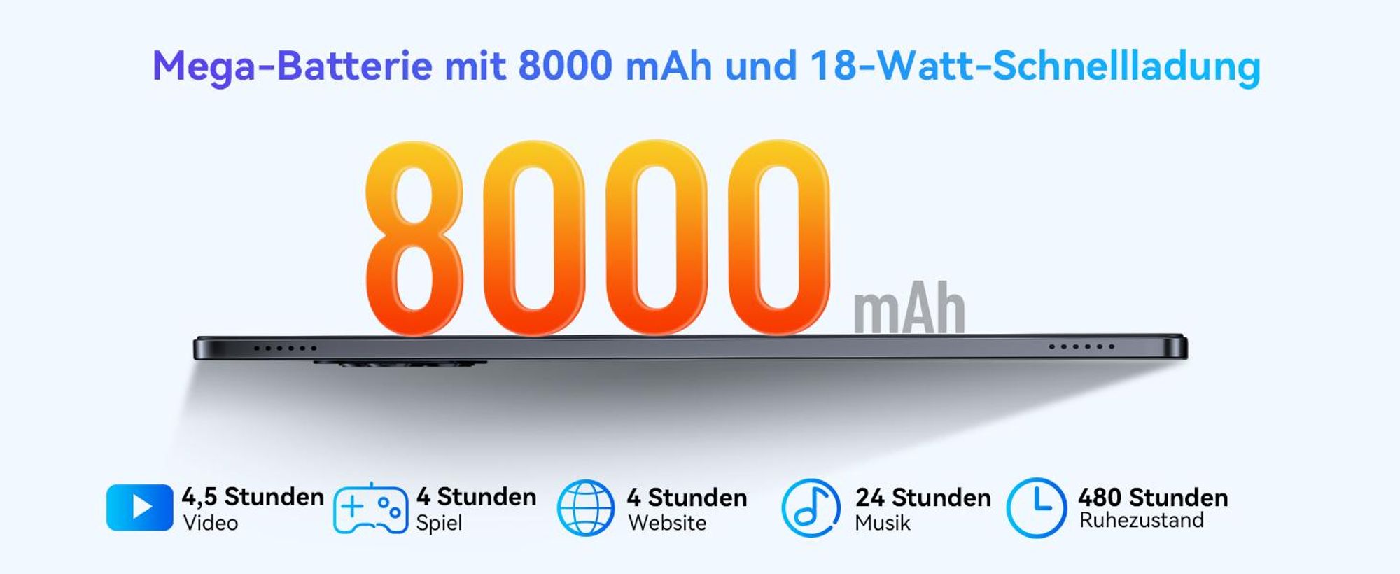 BESTTAB W90 11 Zoll Tablet Android 15, 256GB Speicherplatz, 1920x1200 Pixel, Android 15, 24(8+16) GB RAM, 5G WiFi, Bluetooth, 8000 mAh Akku,