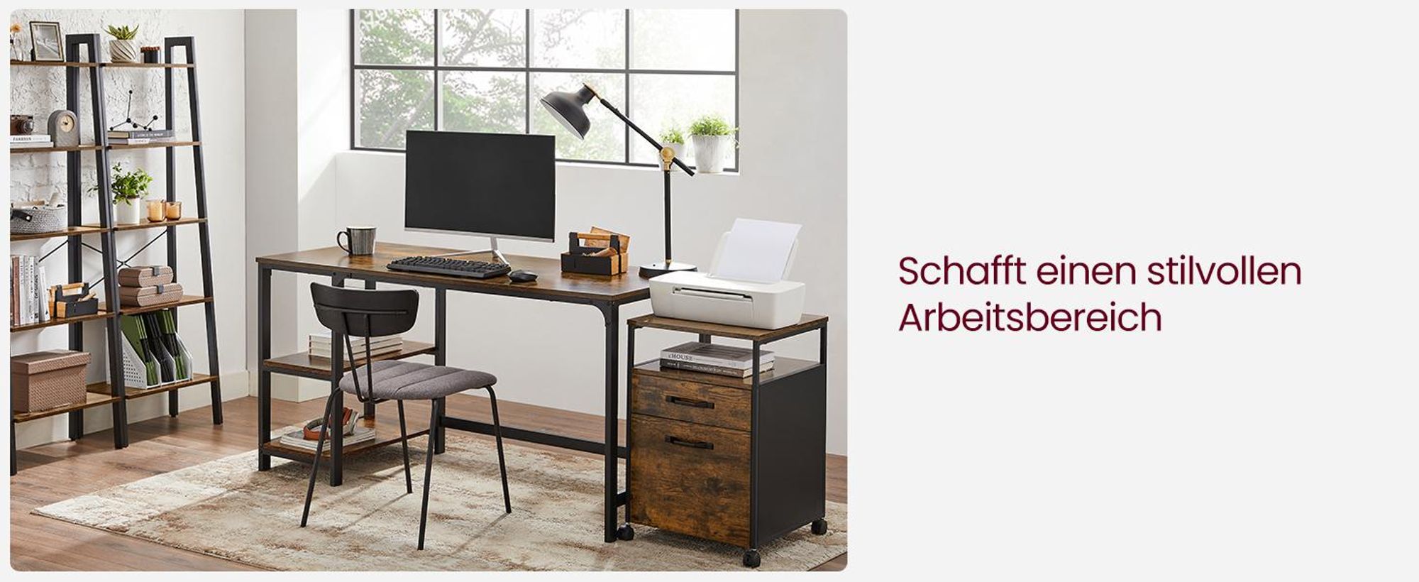 VASAGLE Standregal, Bücherregal, Leiterregal, mit 5 Ablagen, 172 x 56 x 34 cm