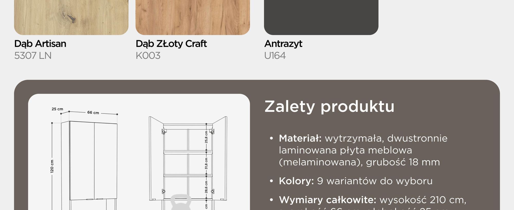 Szafka nad pralkę LORA