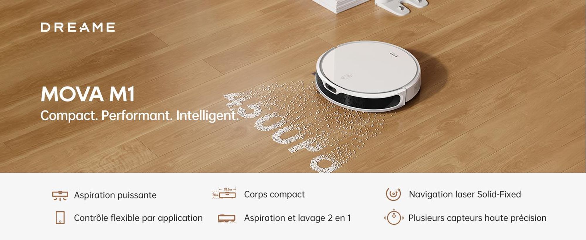 MOVA M1 Robot aspirateur et Serpillière 2-en-1 4.500Pa
