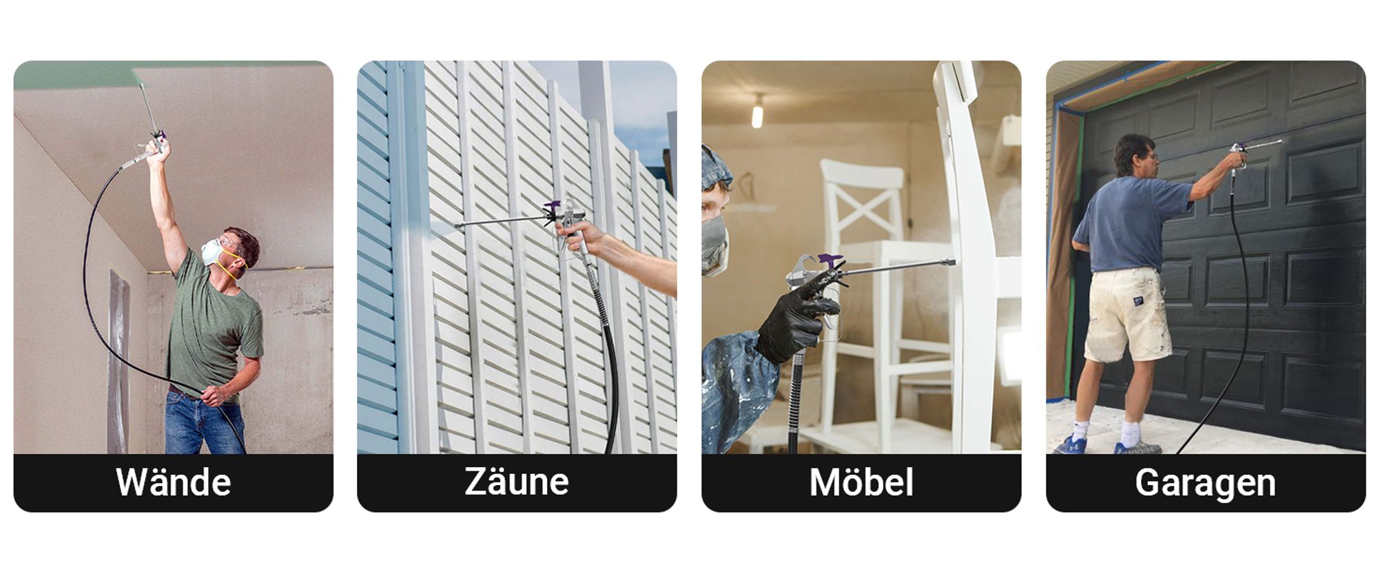 Wiltec Hochdruck Farbsprühsystem 1010 W, 207 bar, 1,5 l/min, Farbspritzgerät mit Düse und Verlängerungsstange, Farbsprühgerät für Wandfarbe