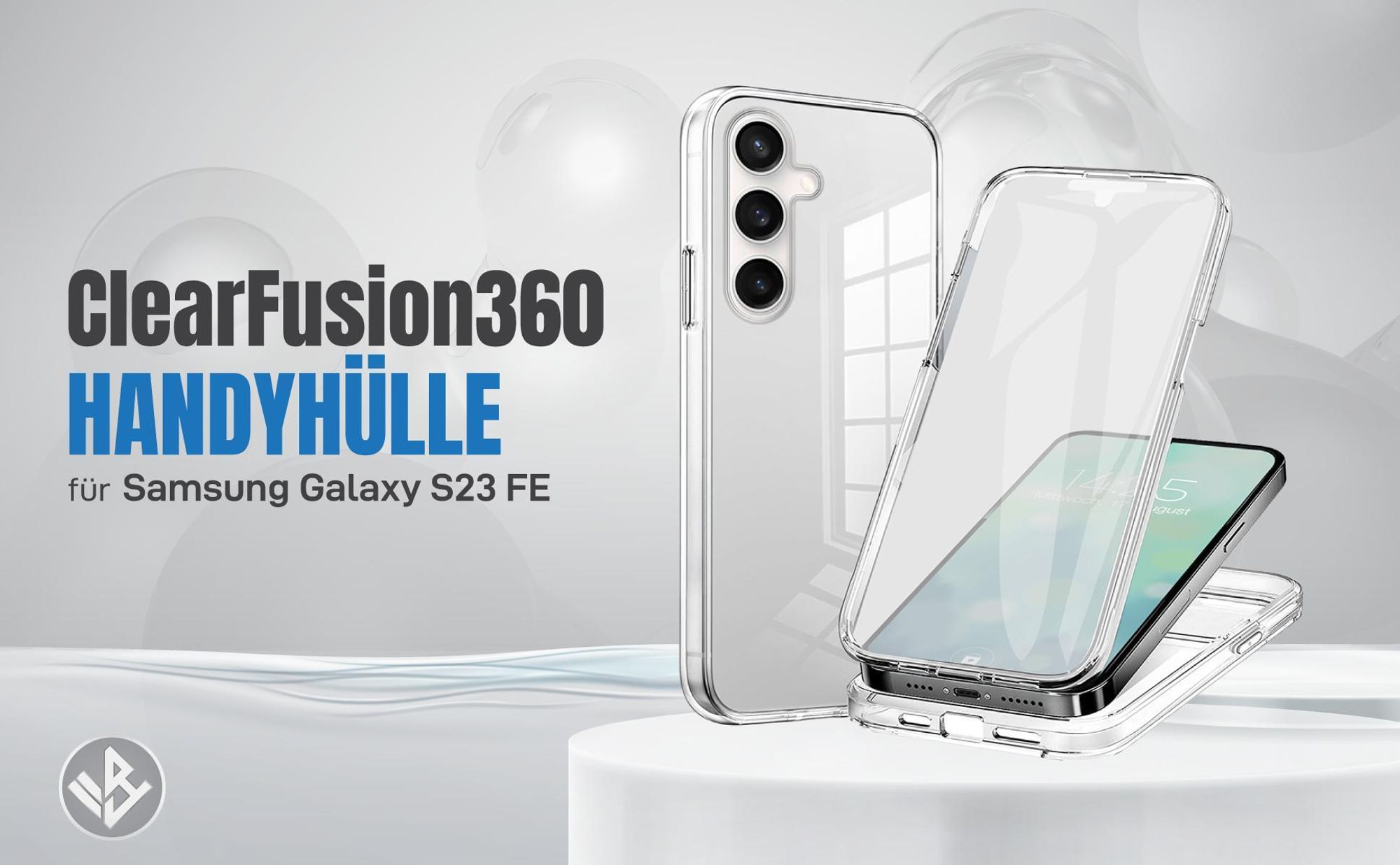 Transparente 360 Grad Hülle für Samsung Galaxy S23 FE mit Kameraschutz