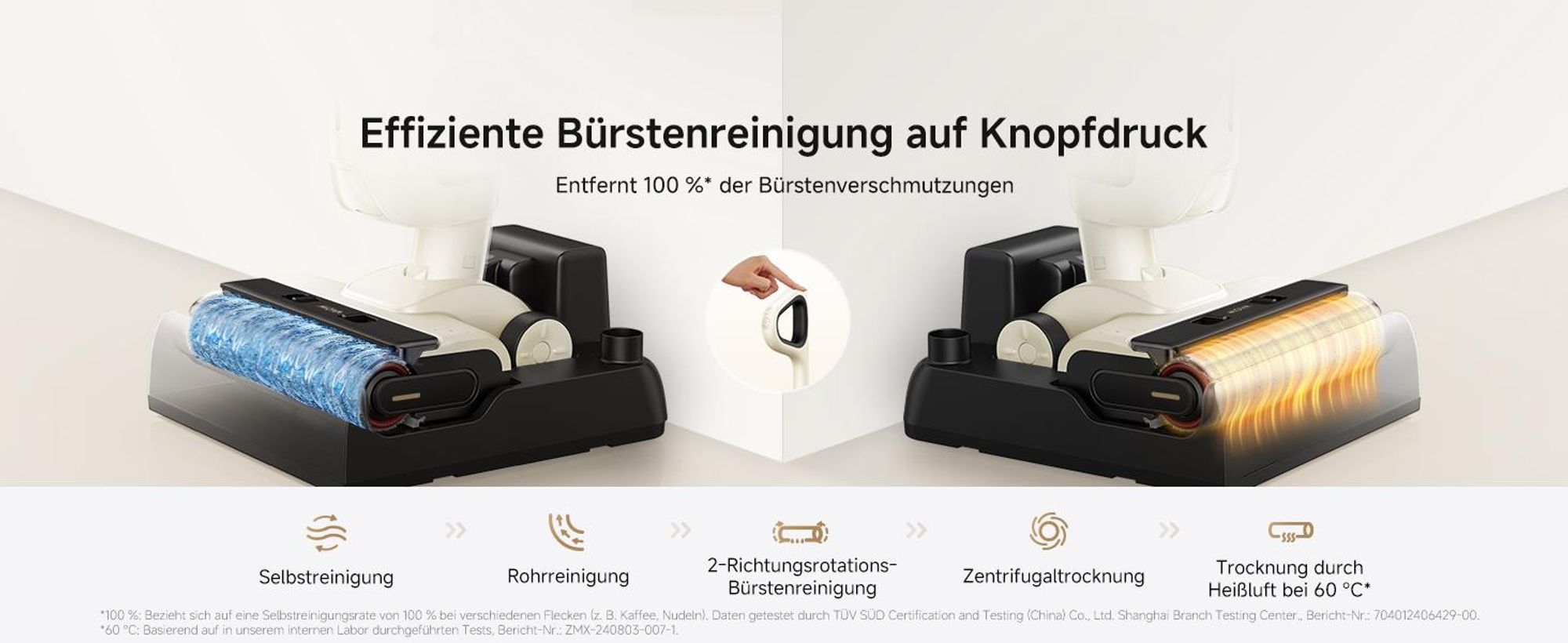MOVA K30 Nass- & Trockensauger, 18.000 Pa, 180° Reichweite, flaches Design, Doppel-Kantenreinigung, Heißluft-Trocknung, Selbstreinigung