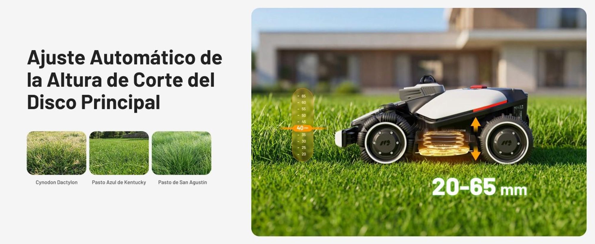 Robot cortacésped Mammotion LUBA Mini 2 AWD 1500, sin cable, para 1500m², con corte de bordes, DropMow, pendientes de 80 %, cartografía autoa, 4G, APP