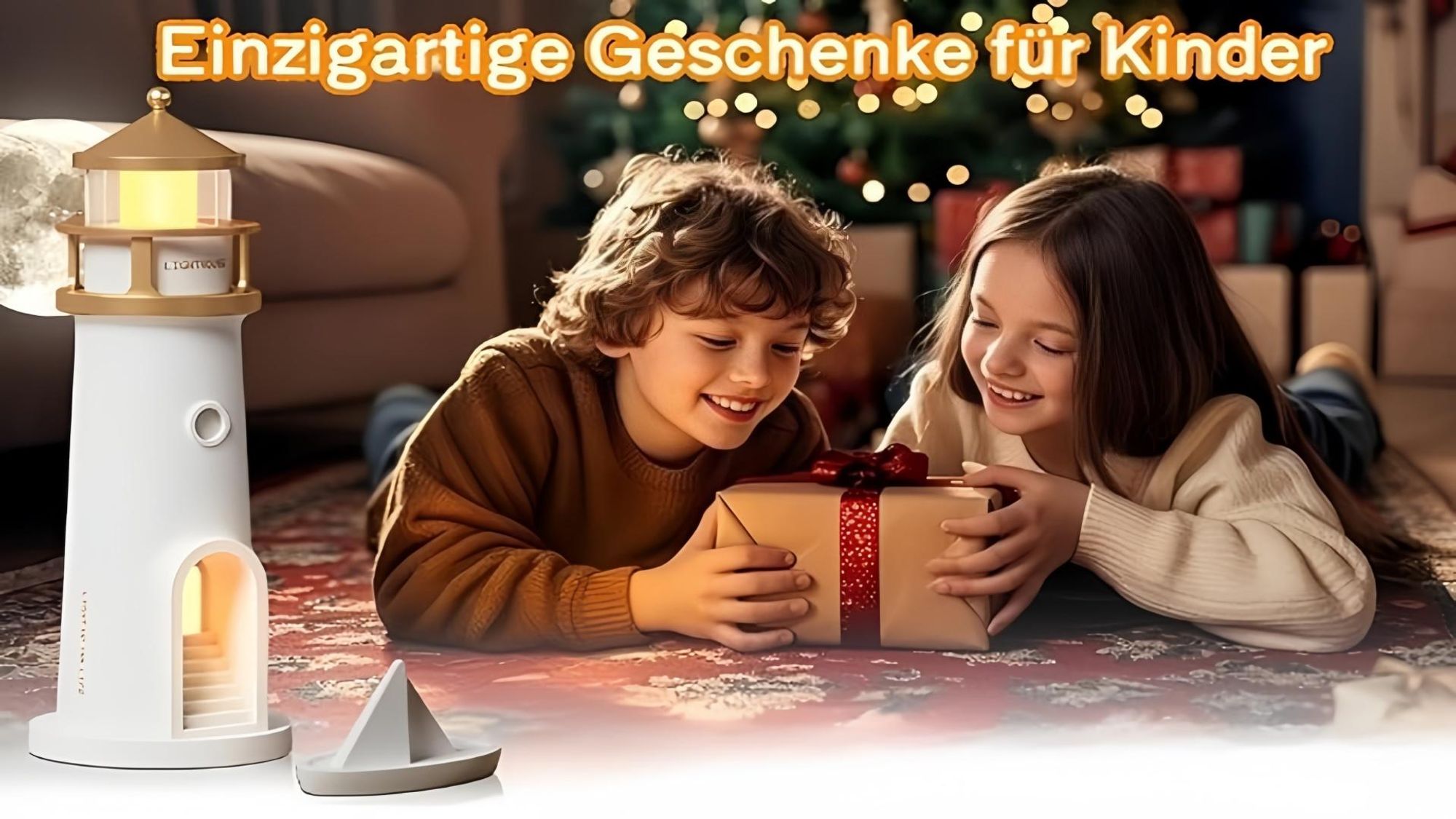 Lighthouse Dekoration  Nachttischlampe, LED Moonlight -Projektorlampe mit Fernbedienung, Sternennachtlichter, Lighthouse Geschenk, Meeresdekoration