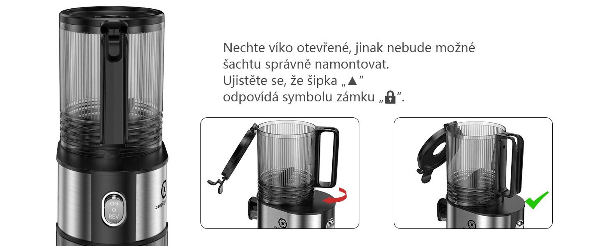 CelerySpec SJ-048-EU-SS Odšťavňovač - Na celou zeleninu a ovoce Příkon 250 W Objem odšťavňovače 1,8 l Materiál bezpečný pro potraviny Nerezová ocel 130 mm Otvor pro podávání Funkce zpětného chodu - stříbrná barva