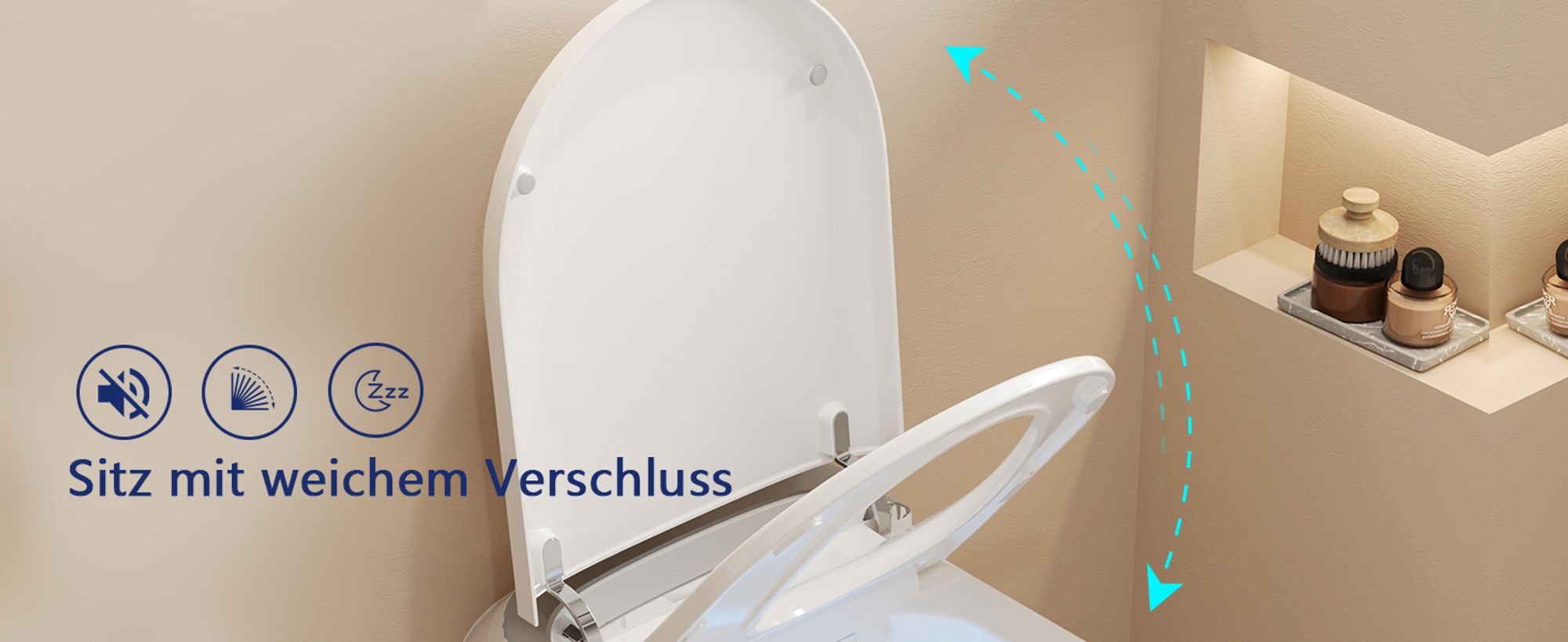 DeerValley Dusch WC mit Bidet, beheiztem Sitz, selbstreinigender Düse, automatischer Spülung & Fernbedienung – Komplettanlage inkl. Vorwandelement