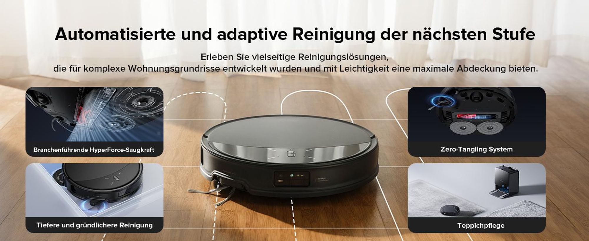 Roborock Saros 10R Set Staubsauger Roboter mit Wischfunktion, 22,000 Pa, Automatische Mop-Entfernung, 7,98cm Ultra-Slim Design, StarSight System 2.0