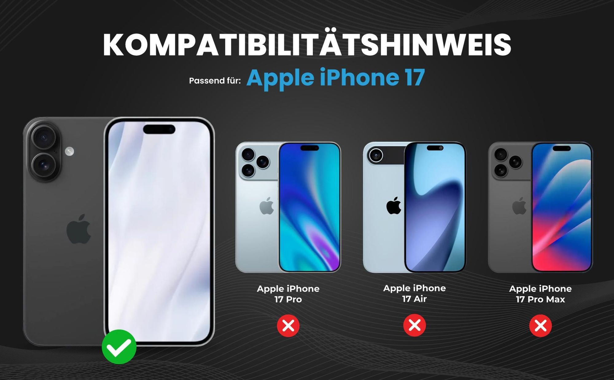 Kompatibilitätshinweise Hülle für Apple iPhone 17
