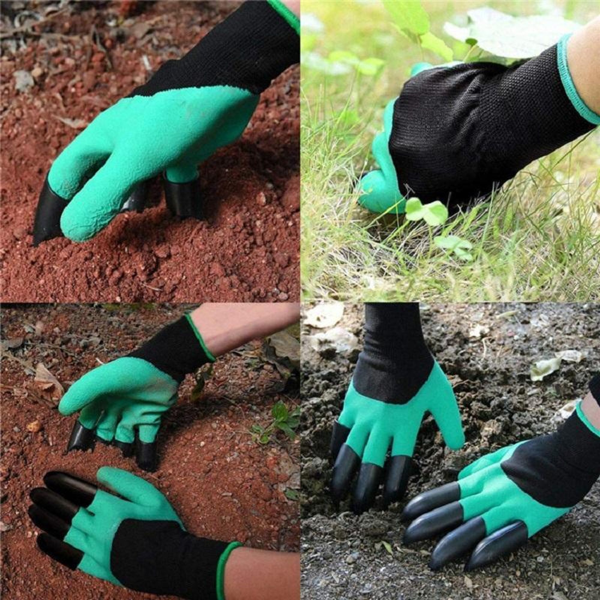 2er-Pack Gartenhandschuhe mit Greifkrallen – atmungsaktiv, wasserdicht, für Gartenarbeiten, Graben und Pflanzen geeignet, stichfest, rutschfest