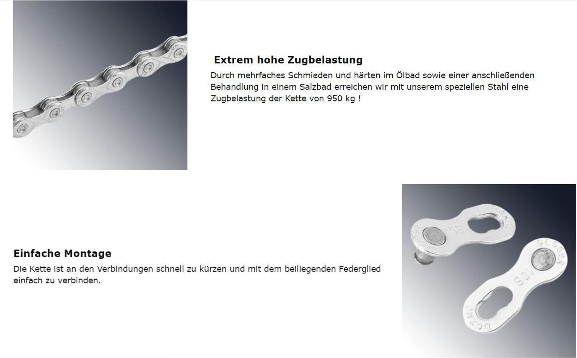 10-Fach Fahrrad Kette 1/2 x 11/128 Inch 116 Glieder, Kompatibel mit Shimano, SRAM, KMC, Connex