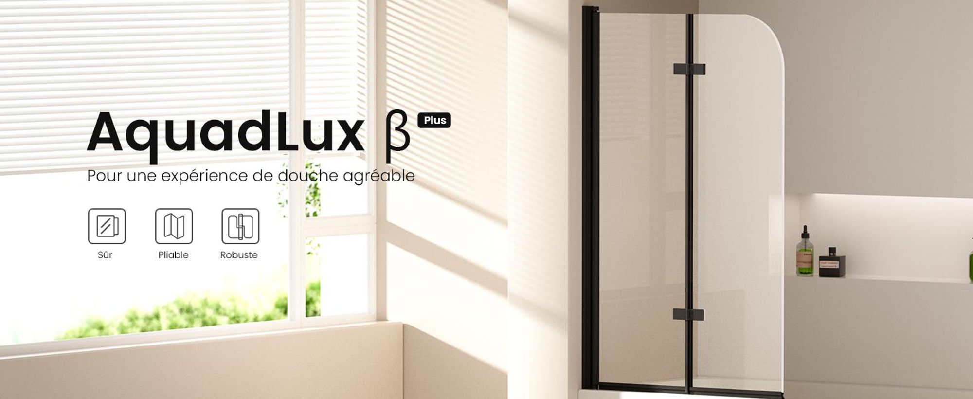 EMKE Paroi de douche 100x140cm Paroi pliante pour baignoire Rehausse de baignoire Noir mat Paroi de douche en NANO 6mm Easy Clean VERRE