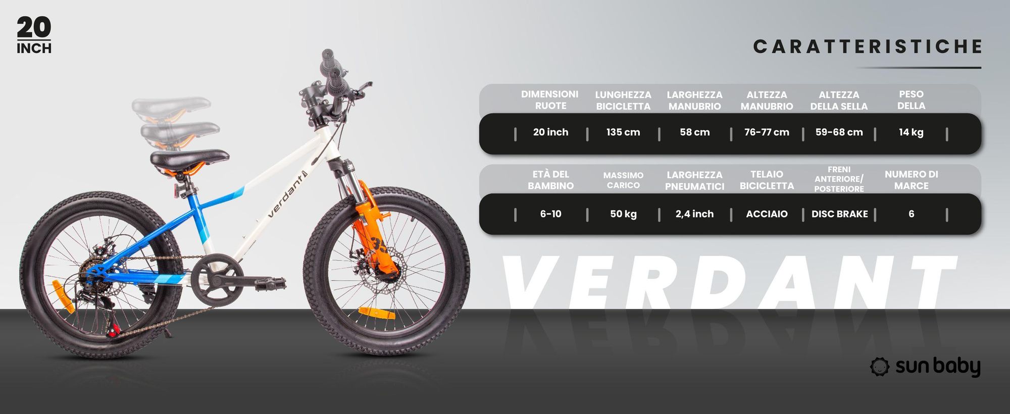 Bicicletta per bambini bicicletta per ragazzi bicicletta per ragazze bicicletta da 20 pollici con cambio a 6 velocità Shimano RevoShift bicicletta ammortizzatore Calix verde bianco