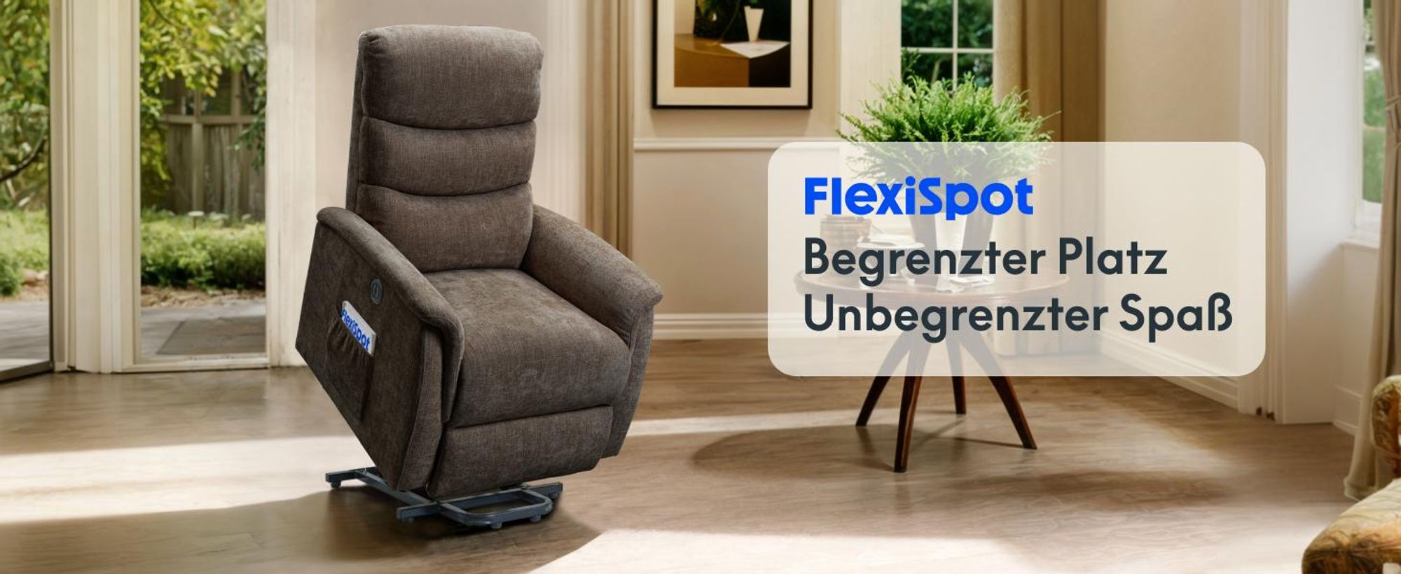 FLEXISPOT XL3 Pro Elektrischer Massagesessel mit Heizfunktion, Aufstehhilfe, USB-Anschluss, Fernbedienung und Seitentasche für Senioren (Braun)