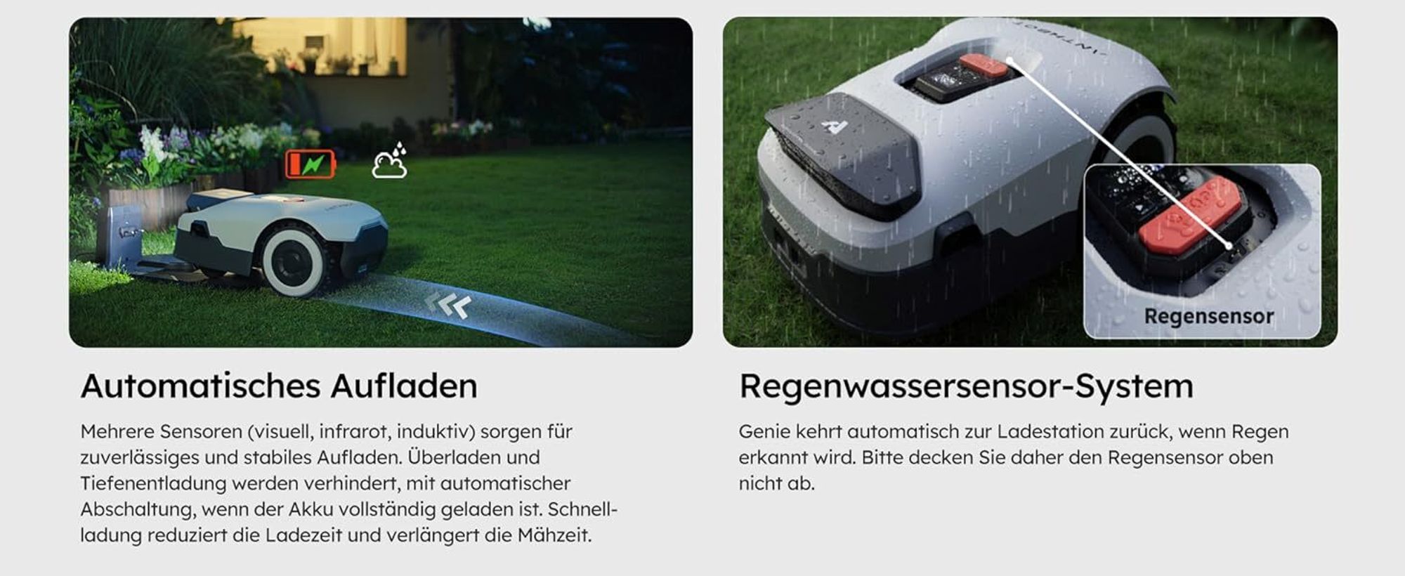 ANTHBOT KI Mähroboter ohne Begrenzungskabel Max. 1500m², RTK+4-Kamera-Vision, Rasenmäher Roboter, KI Auto Kartierung,Igelschutz, Genie 800