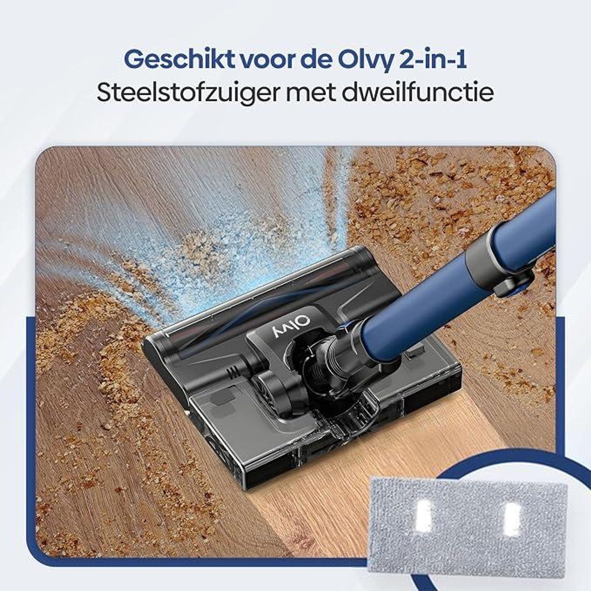Olvy Wistdoekjes, compatibel met draadloze stofzuiger model A10 - 4 stuks - Microvezel - Wasbaar en herbruikbaar vloerdoekjes
