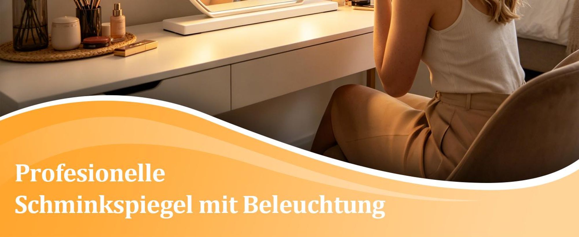 ZMH LED Schminkspiegel mit Beleuchtung Spiegel 40×35CM Vanity Mirror Kosmetikspiegel Tischspiegel 3 Modi Schminktischspiegel Touch Dimmbar Weiß
