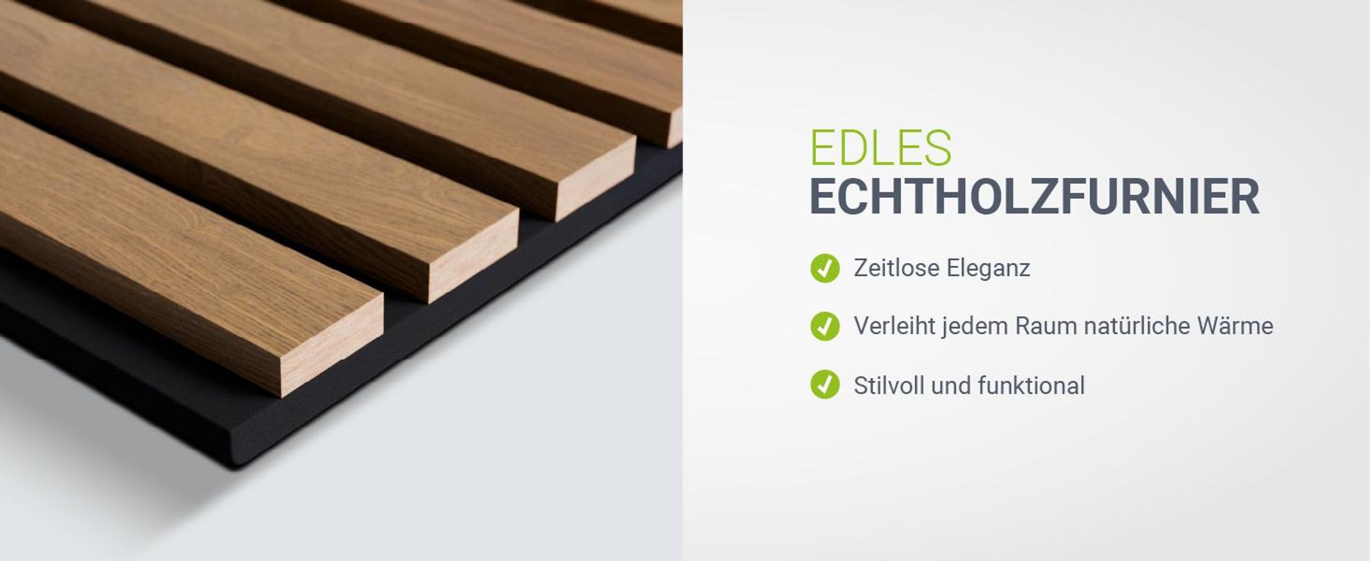 Juskys Wandpaneele Akustik 4er Set 2,88 qm - Verbesserte Akustik durch schallabsorbierende Materialien - Eiche Natur Dunkel