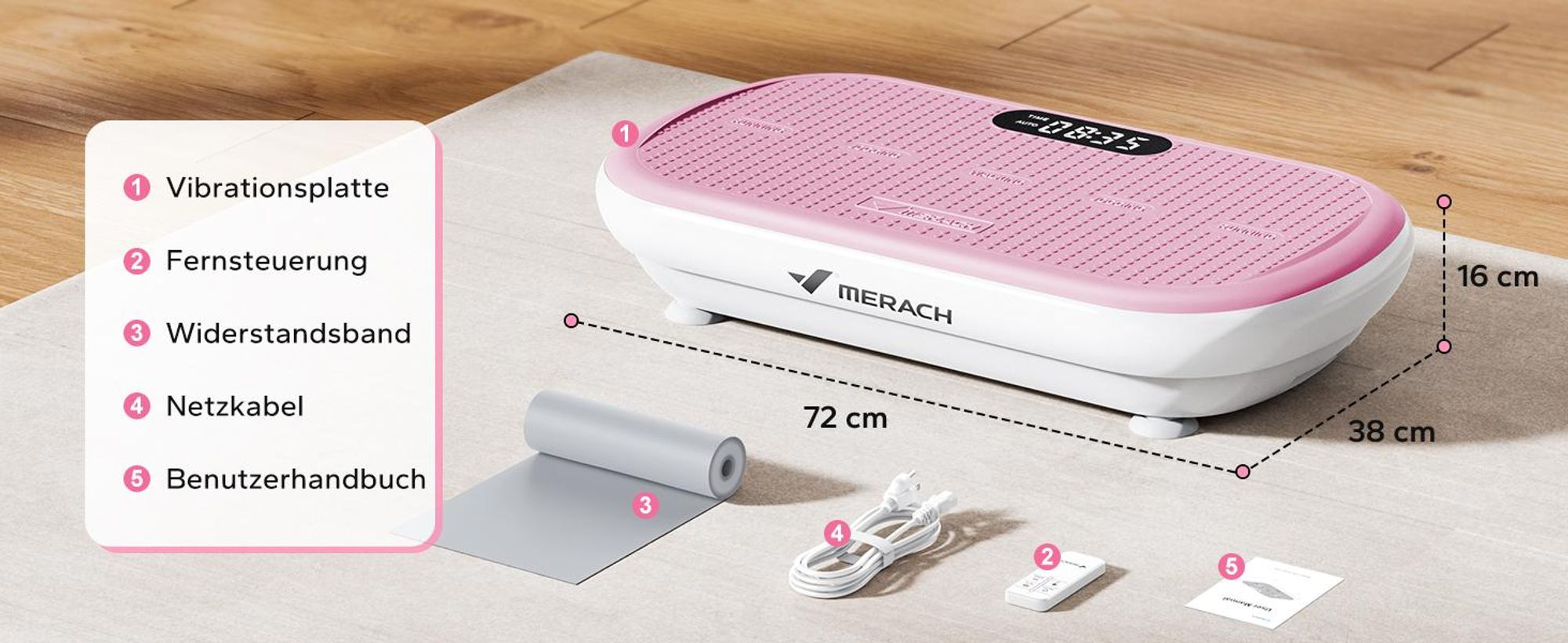 Vibrationsplatte Trainingsgerät mit Bluetooth, 10 Intensitätsstufen, für Ganzkörpertraining, Fettverbrennung, Muskelaufbau, bis 200 kg