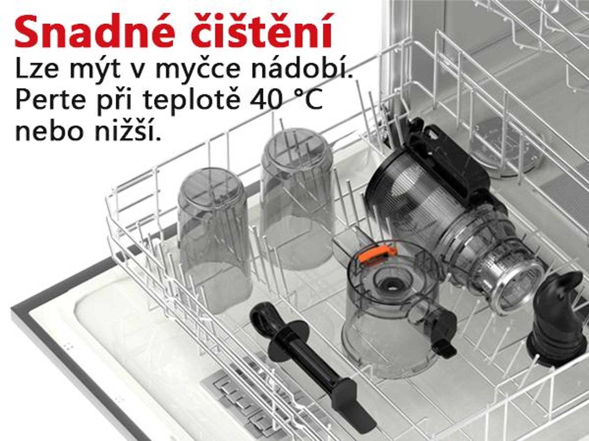 LINKChef SJ-051-EU-BL Pomalý odšťavňovač -  CE 200W Výkon 1.2L Velká kapacita Dva plnicí zásobníky Snadné čištění - černá