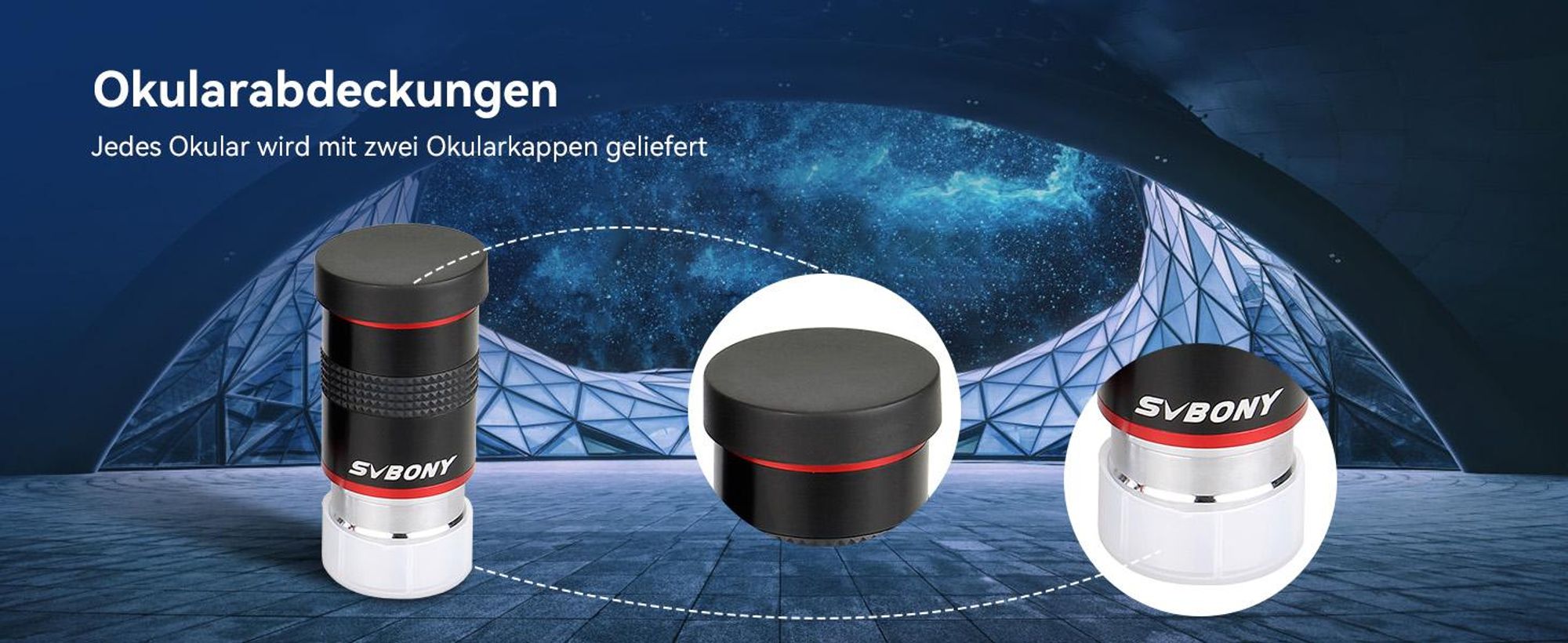 Svbony Okular Set, 1,25 Zoll 6mm 9mm 15mm 20mm Teleskop Okular Kit 68 Grad Weitwinkel Teleskop Zubehör für Planetenbeobachtung